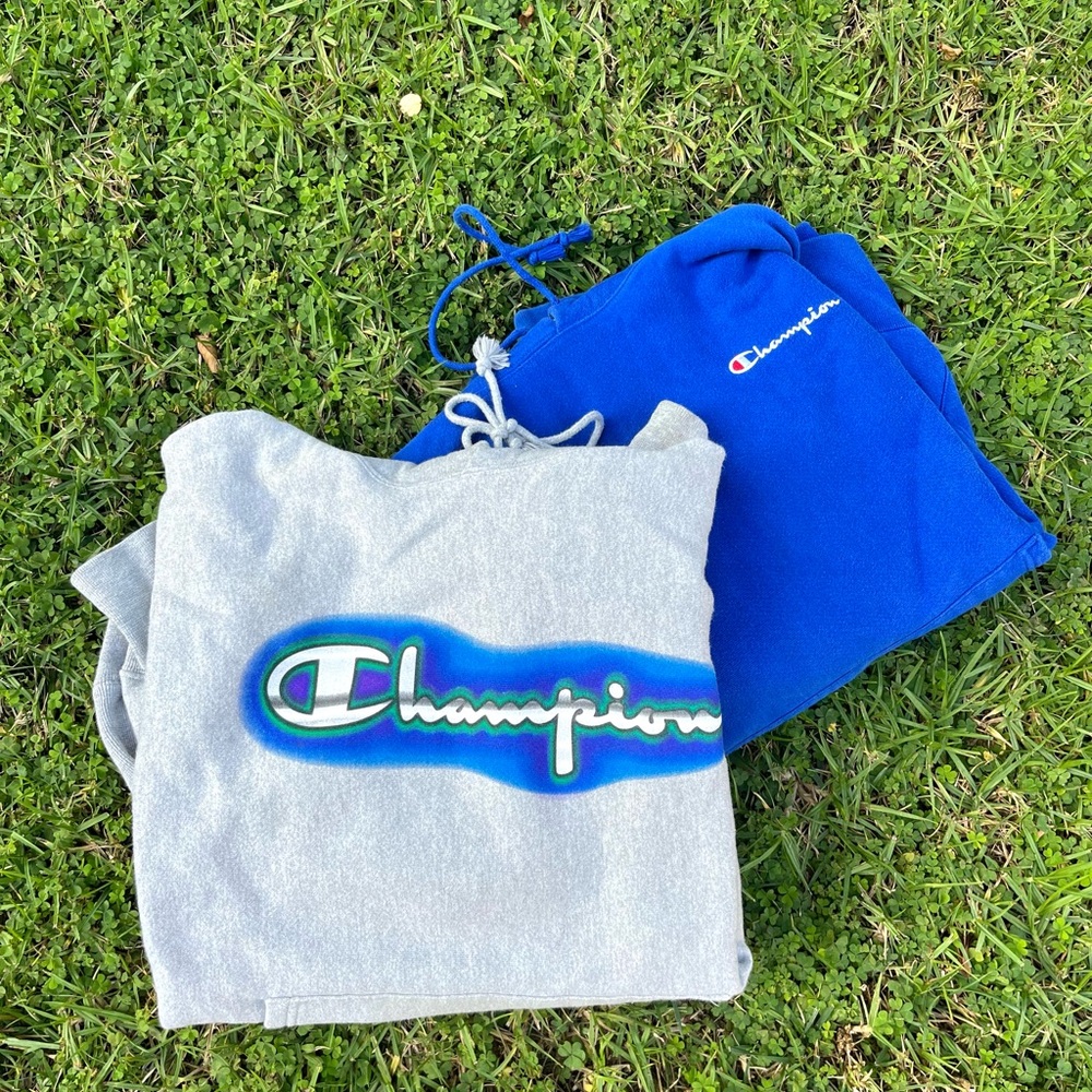 Champion Hoodie Retro Airbrush Logo L